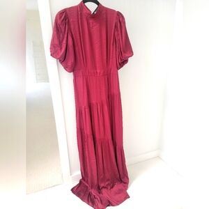 MinkPink Maxi Ines Gown Burgandy Dress Size Small Flaws Rent The Runway